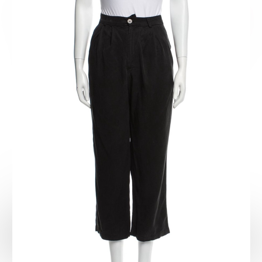 Reformation Black Cropped Straight Leg Pants